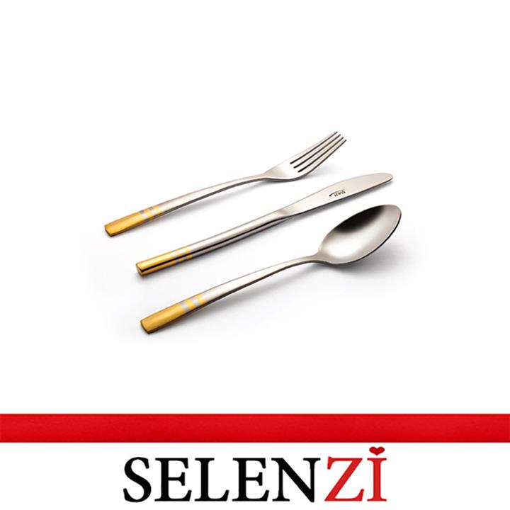 Nab Steal سرویس قاشق و چنگال 30 پارچه دور طلا مدل فلورانس ناب استیل Nab Steel Florence 30 Pcs